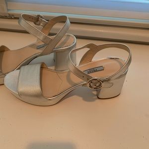 Prada silver platform sandals 39 9